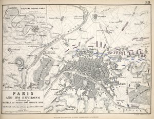 Paris et ses environs, pour illustrer la bataille de Paris, 30 mars 1814, publié vers les années 1830 - Alexander Keith Johnston